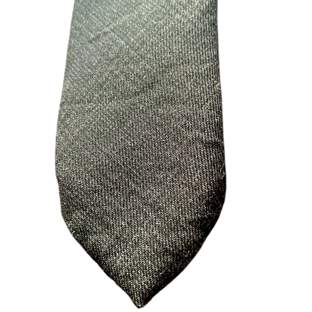 Pierrepont Hicks Men's Wool Herringbone Tie Gray Classic Necktie